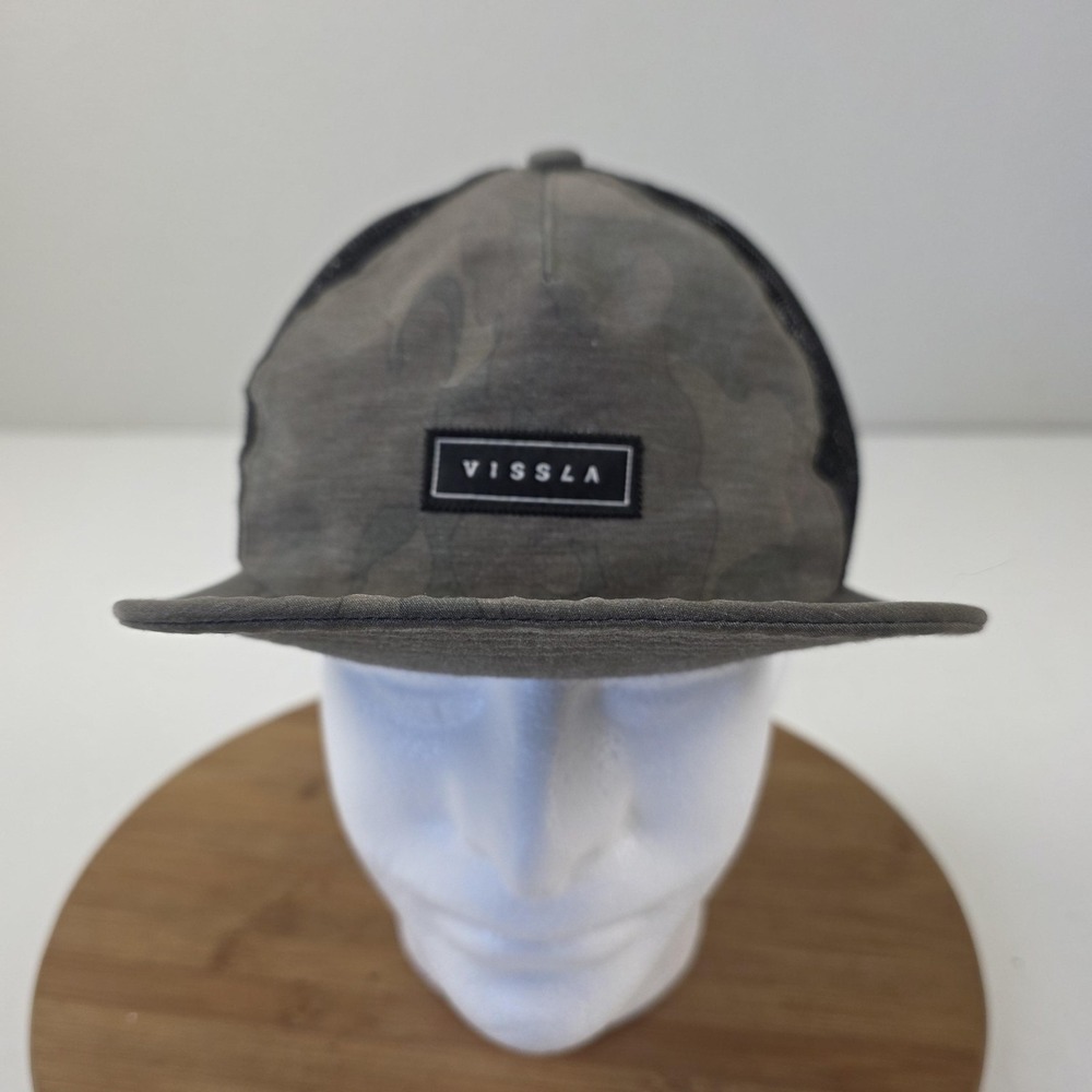 Vissla Hat Cap Strap Back Mens One Size Gray Camo Mesh Trucker Surf Outdoor